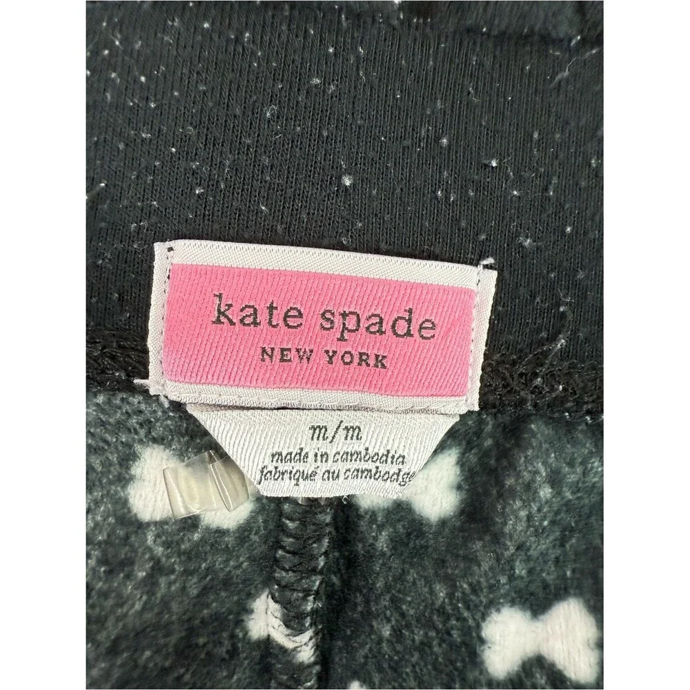 kate spade Black Jogger Pants with Pink Bow Print